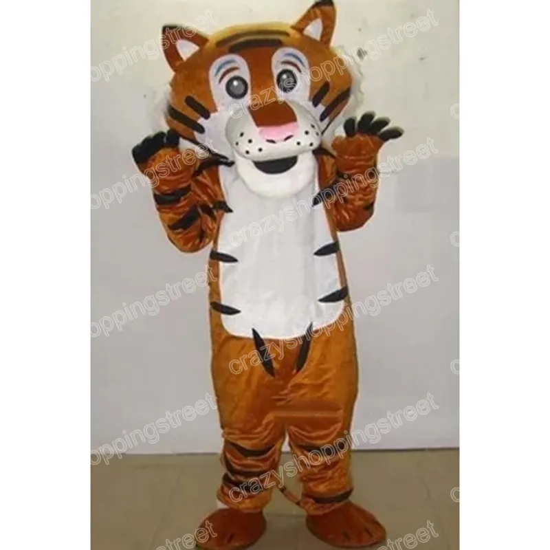 Traje de mascote de tigre de Natal de alta qualidade Roupas de personagens de desenhos animados Halloween Carnaval Vestido Ternos Tamanho adulto Festa de aniversário Roupa ao ar livre para mulheres homens