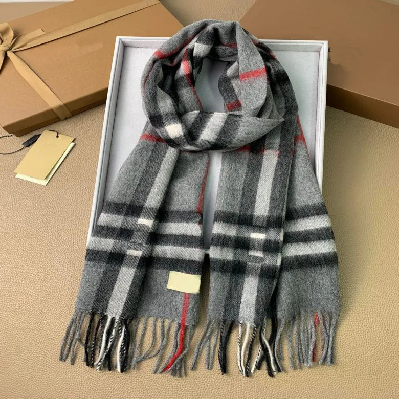 Designer ladies cashmere scarf winter ladies scarf men's long scarf quality fashion classic printed plaid shawl ladies scarf with box