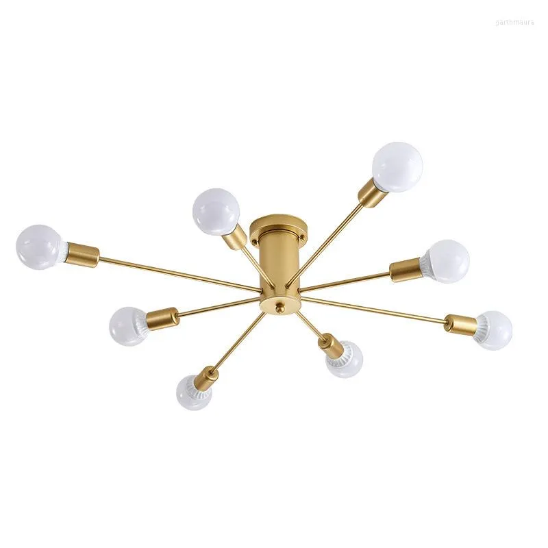 Lampadari Lampadario a stella in metallo vintage Illuminazione Nero / Bianco / Oro 6/8/10 Prese Retro Spider Light Lampada da soffitto a semi-incasso Moder