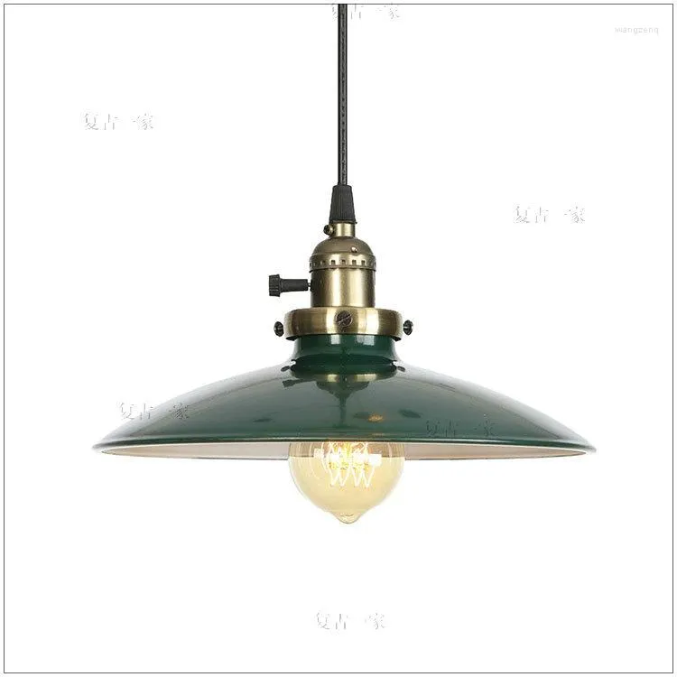 Pendant Lamps 60W Retro Loft Style Edison Vintage Industrial Light Lamp With White Metal Plate Shade Luminarias