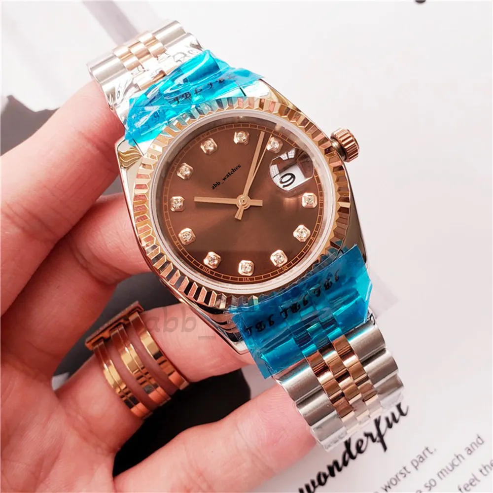 ABB_WATCHES Mens Watch Couple Automatic Mechanical Watches With Box Women Modern Casual Wristwatch Dress Date Just Gold Watches Round Stainless Steel lover Watches