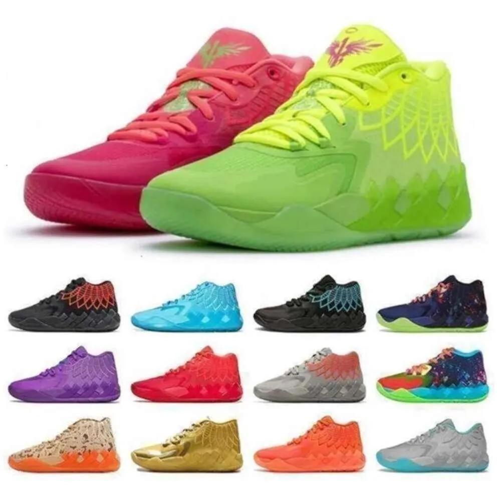 Mit Box 2023 MB.01 LaMelo Ball MB-1 Männer Frauen Basketball Grün Schwarz Rot BLue Rick Morty Trainer Atmungsaktive Bequeme Sport Turnschuhe LaMe