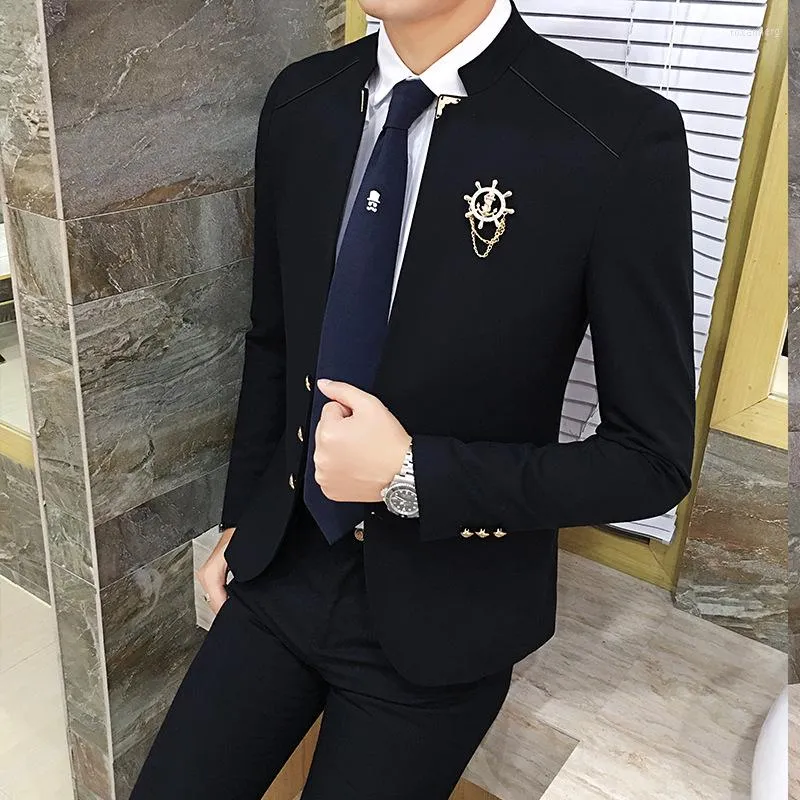 Men's Suits 2023 Suit Male Korean Youth Fashion Groom Dress Small Two-piece Set Mens