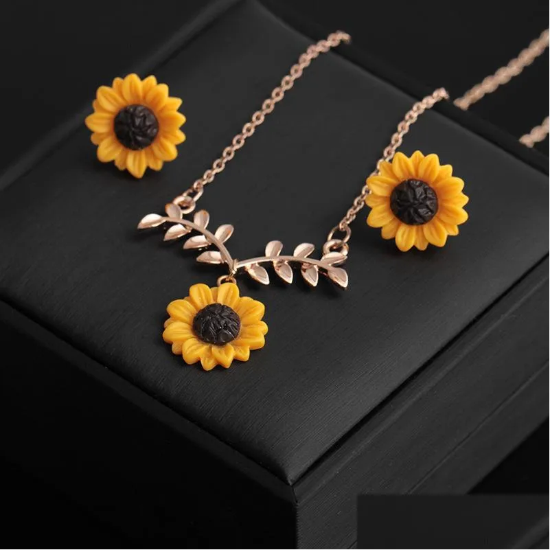 Colares pendentes Bohemian Girlower Leaf Pérola Colar para mulheres meninas adorável resina Daisy Flor Boho