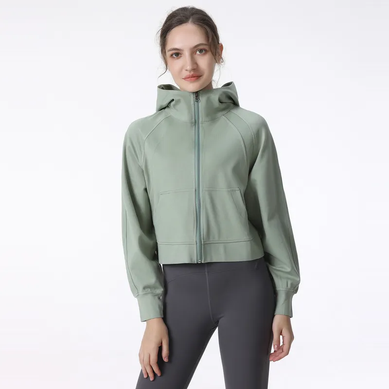 Ll outono e inverno esportes hoodie feminino com capuz solto emagrecimento correndo casaco de fitness yoga topo blusa de mangas compridas casaco de fitness topo