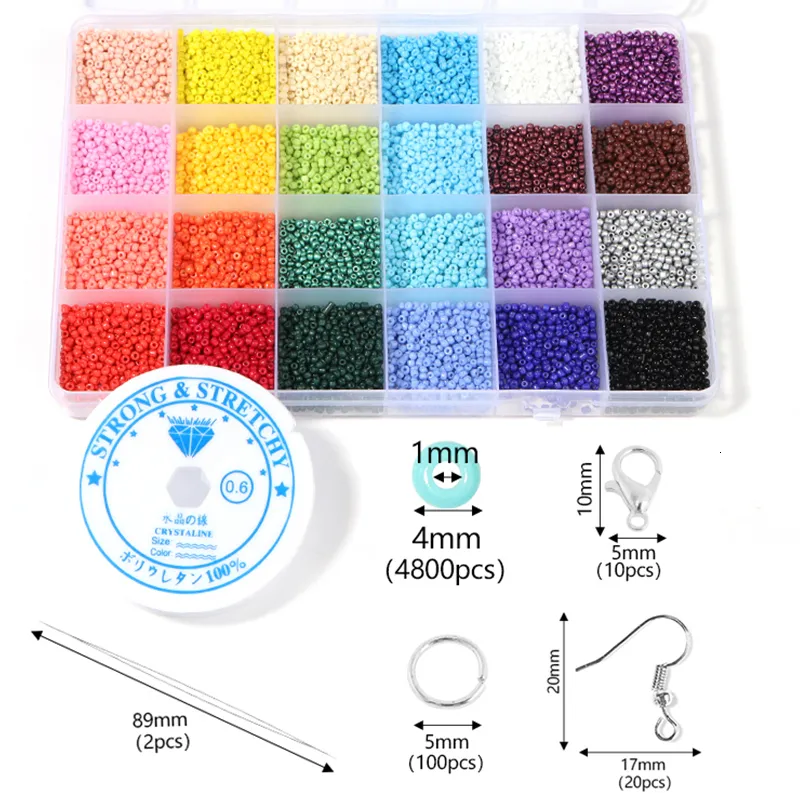 Kit bracelet fil élastique perles en verre multicolores - Kit