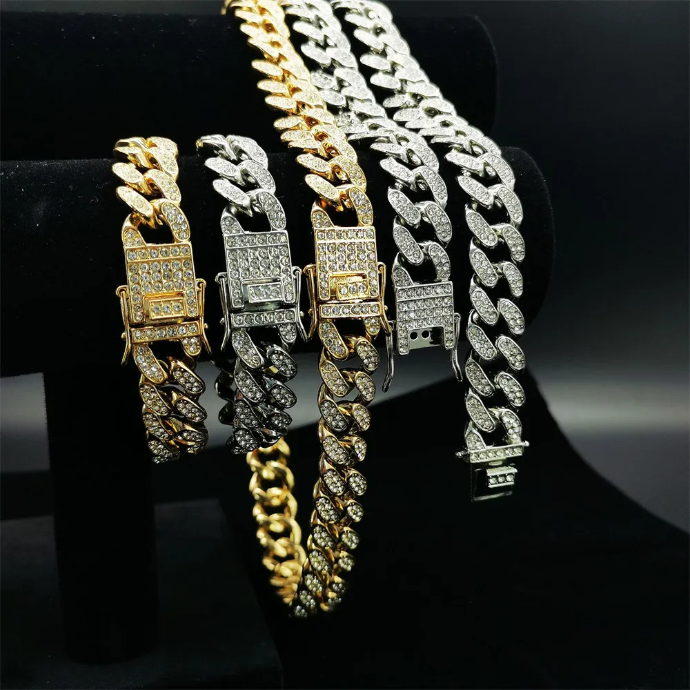 Hip Hop Necklace For Mens Gold Chain Iced Out Cuban Chains Diamond
