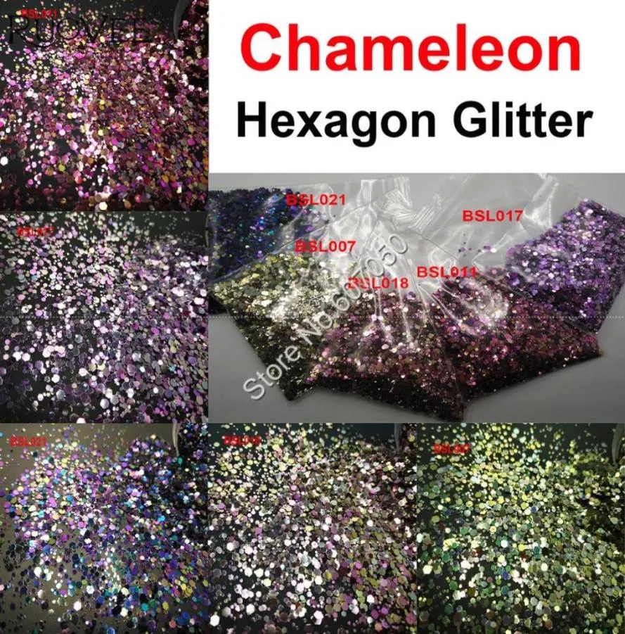 5KLEUREN Chameleon Glitter Gemengde Metallic Glans Zeshoekige Vorm Nail Art voor Ambachtelijke Decoraties Make-up Schminken DIY Accessoires8328586