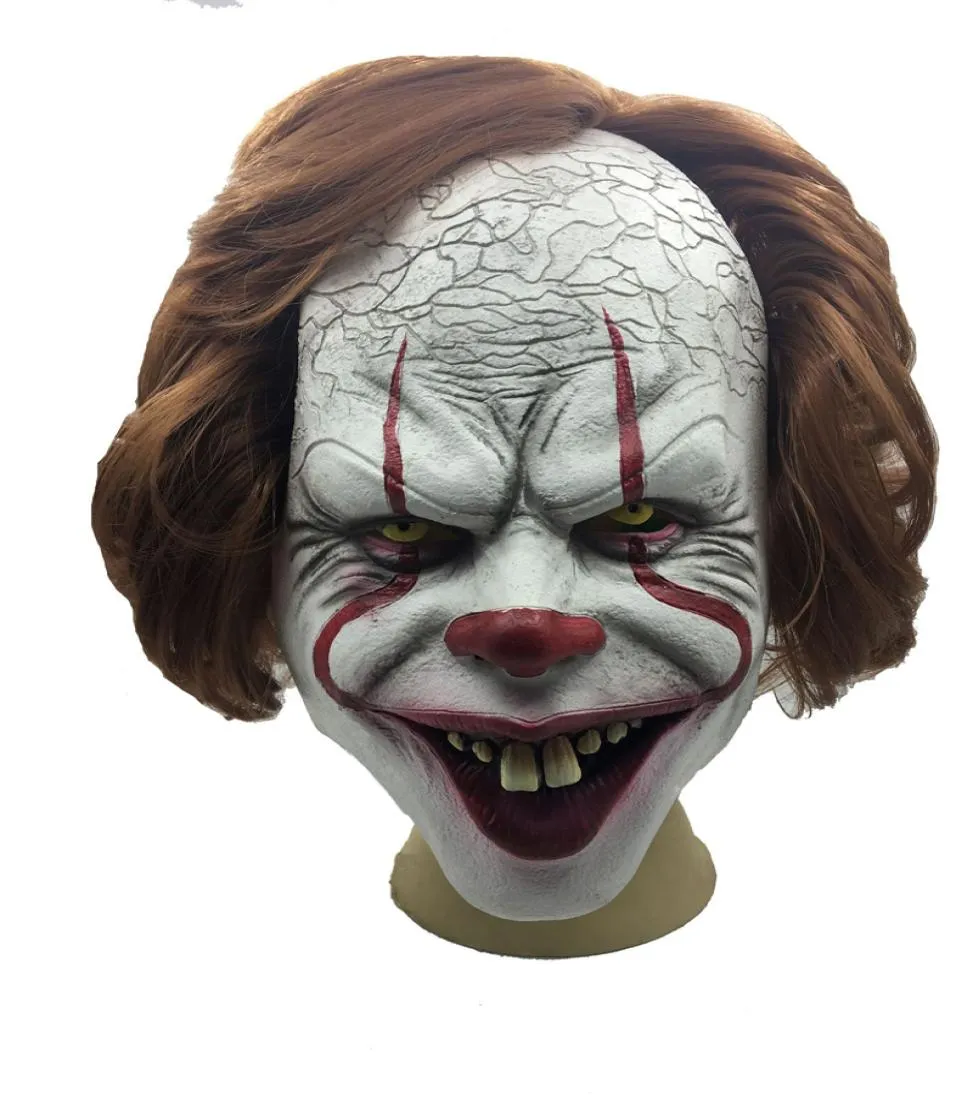 Movie Stephen King039s It 2 Cosplay Pennywise ClownJoker Mask Tim Curry Mask Cosplay Halloween Party Props Latex Mask2186428