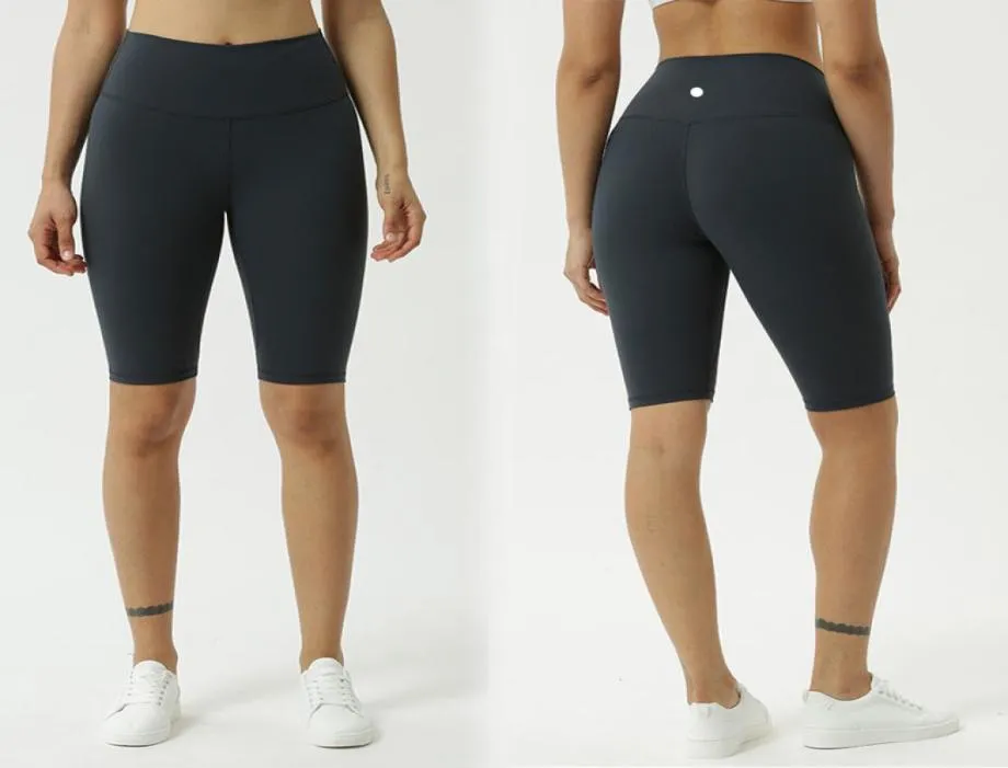 Modische Yoga-Sport-Shorts mit hoher Taille, kurze Fitnessstudio-Laufshorts, nacktes Stretchgewebe, Übungs-Workout-Training, mittlere Shorts, Leggings, Yoga 5171264