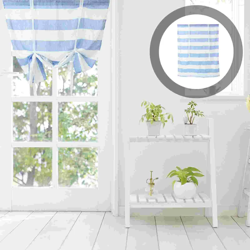 Curtain Striped Voile Drape LED Backdrop Farmhouse Curtains Tulle Roman Shades Translucent Tie