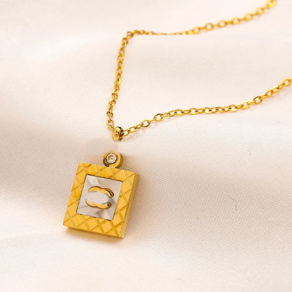 Colares pendentes de marca de ouro para mulheres elegantes colar de cristal de alta qualidade, jóias de designer de gargantilha