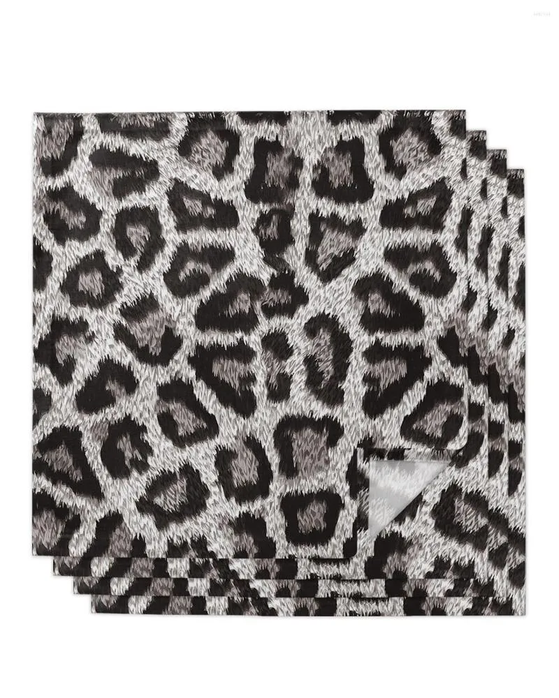 Bordservett 4st hudstruktur leopard tryck kvadrat 50 cm fest bröllop dekoration tyg kök middag serverande servetter