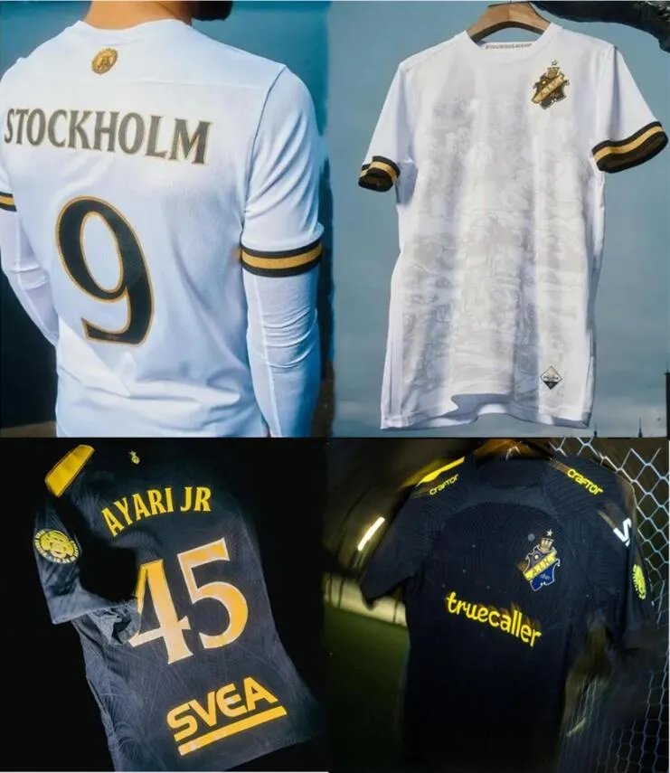 2023 2024 AIK Solna GUIDETTI VOETBALshirts STOCKHOLM 23 24 speciale limited-edition HUSSEIN OTIENO FISCHER THILL TIHI HALITI 132-jarige geschiedenis