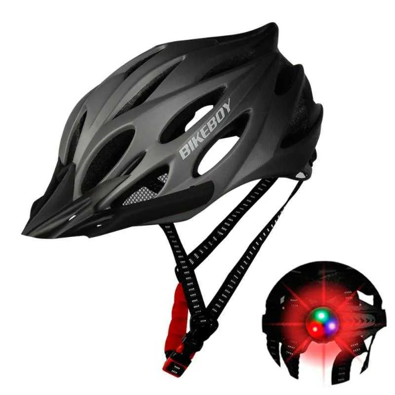 Casques De Cyclisme Casque VTT Vélo Lumière LED Rouge Et Pare-Soleil Hommes Femmes Léger Route Vélo De Montagne Casque De Cyclisme Sport Équipement De Vélo P230419