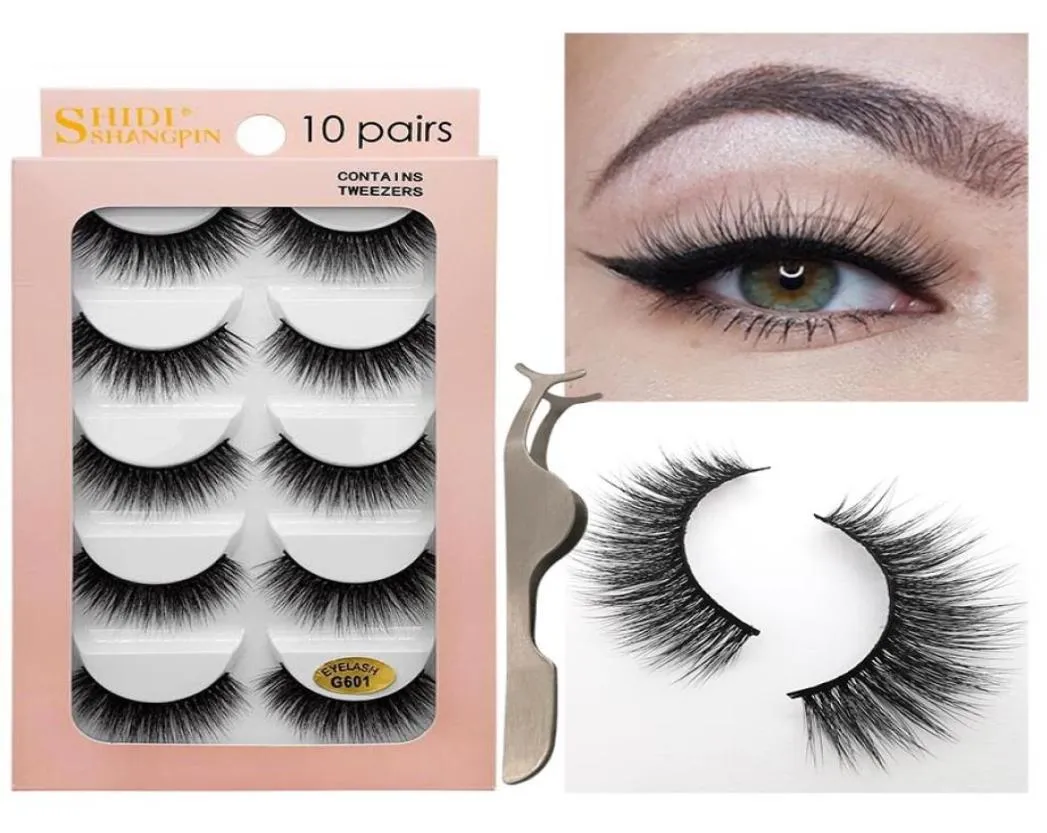 3D Mink Hair False Eyelashes Kit Contains Tweezers Handmade Reusable Natural Long Soft Eye Lashes 3D Mink Lashes Full Strip Lashes9694367