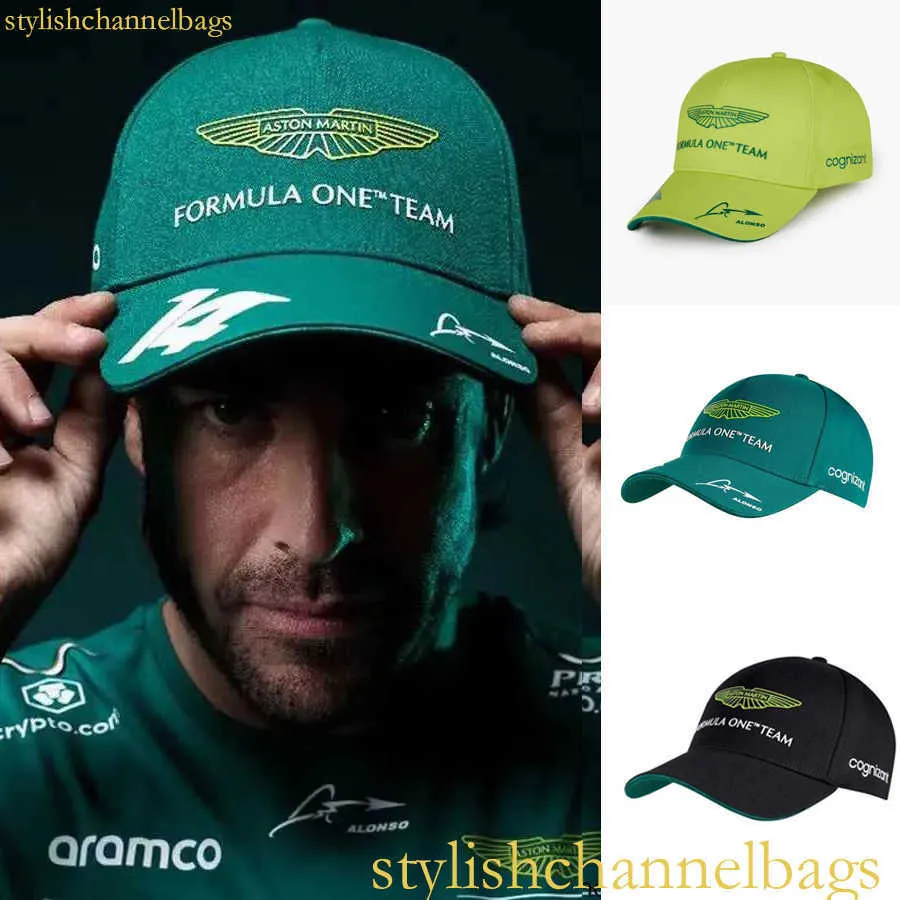 Top Kapakları Erkek Modası Alonso F1 Aston Martin Takımı Beyzbol Şapkası Snapback Pamuklu Şapka Ayarlanabilir Güneş Şapkaları Gorras Hombre Fernando Gorra 48-3