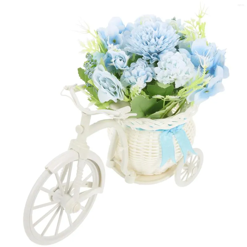 Party Decoration Artificial Flower With Thicle Bike Basket Wedding Table Centerpiece