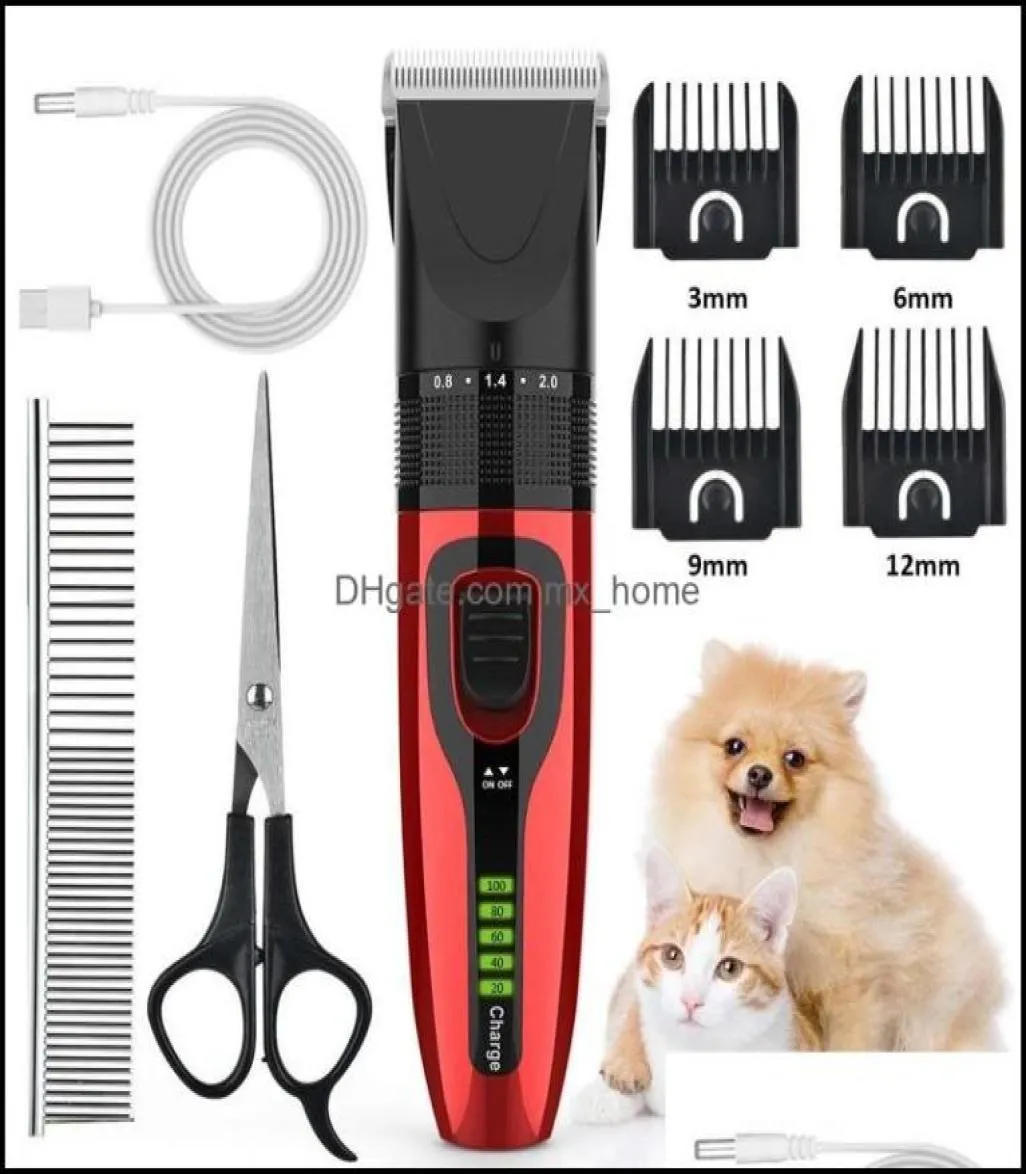 Malzemeler Ev Bahçe Professional Pet Bakım Salon Elektrikli Clippers Kiti Kablosuz Şarj Edilebilir Köpek R9JC DROP TESLİMİ3012958