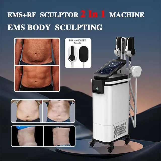 RF EMS 4 HANDLAR Slimmmaskin Eliminera fettceller Fett Burning Painless Treatment Machine 2 års garanti