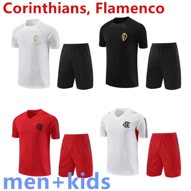 Cr Flamengo voetbaltruien Flamenco 23 24 Corinthian Flamenco voetbaltraining Training Corinthian Shorts Mouwen 2023 2024 Men Kids Kit