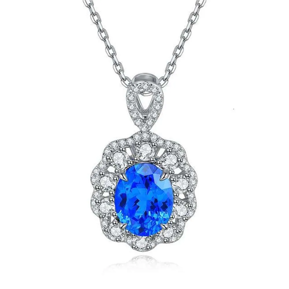 Simple Lab Grown Diamond Necklace Blue Wedding HPHT CVD grossistanpassning