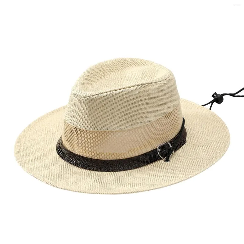 Chapeaux à large bord respirant chapeau de parasol maille creuse paille tressée article haut mince crème solaire greffe de cheveux pêche olive
