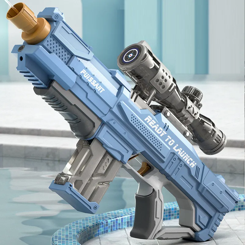 Gun Toys Full Automatic Electric Water Gun High-Tech Water Soaker Guns Stora kapacitet Sommarpool Party Beach Outdoor Toy For Kid Adult 230419