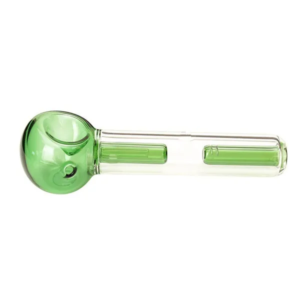 Tubos de fumar colher verde pequeno tubo de vidro portátil tubo de vidro tubos de mão pretos tubos de borbulha