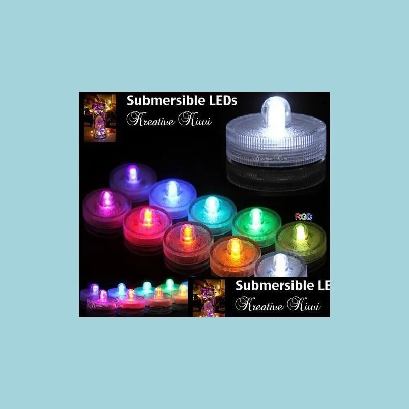 Party Decoration Submersible Candle Underwater Flameless Led Tealights Waterproof Electronic Candles Lights Birthday Xmas De Dhh7W