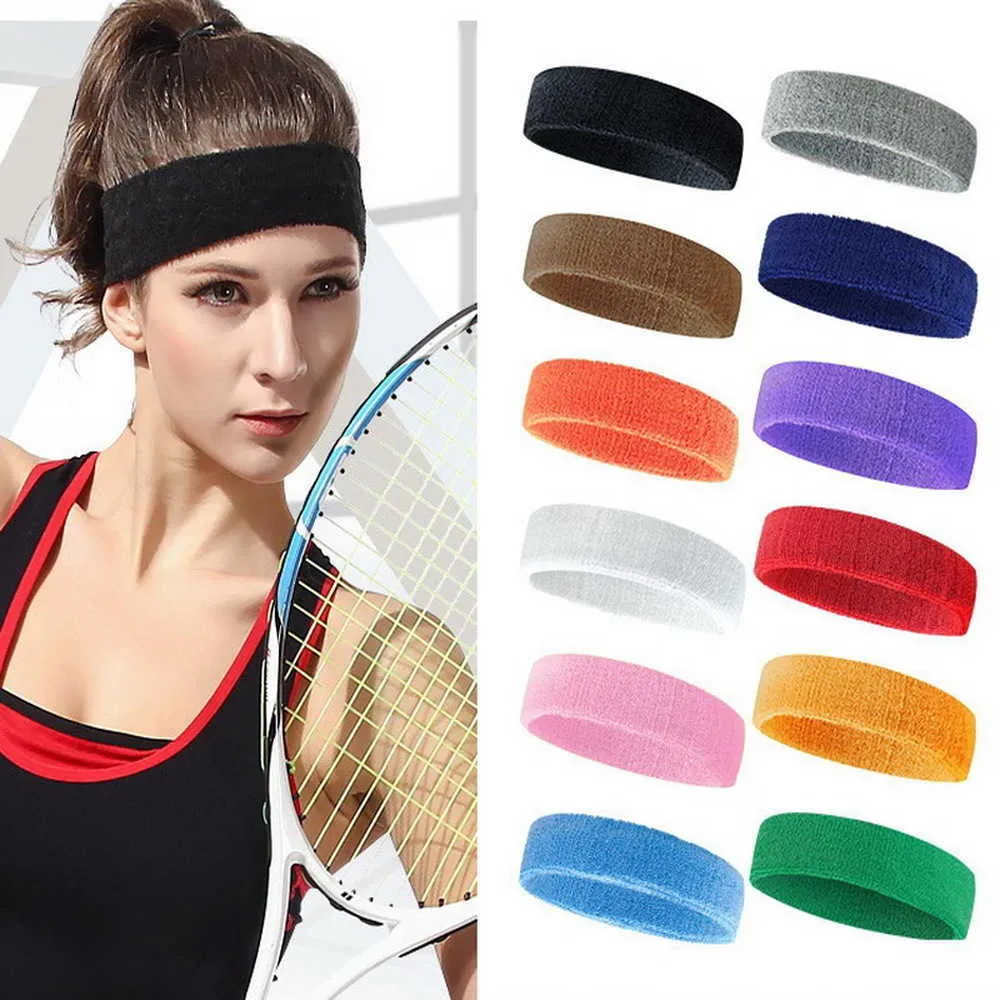 2 STÜCK Stirnbänder Baumwolle Schweiß Schweißband Stirnband Yoga Gym Stretch Stirnband Für Sportgürtel für Frauen Männer Sport Stirnband Y23