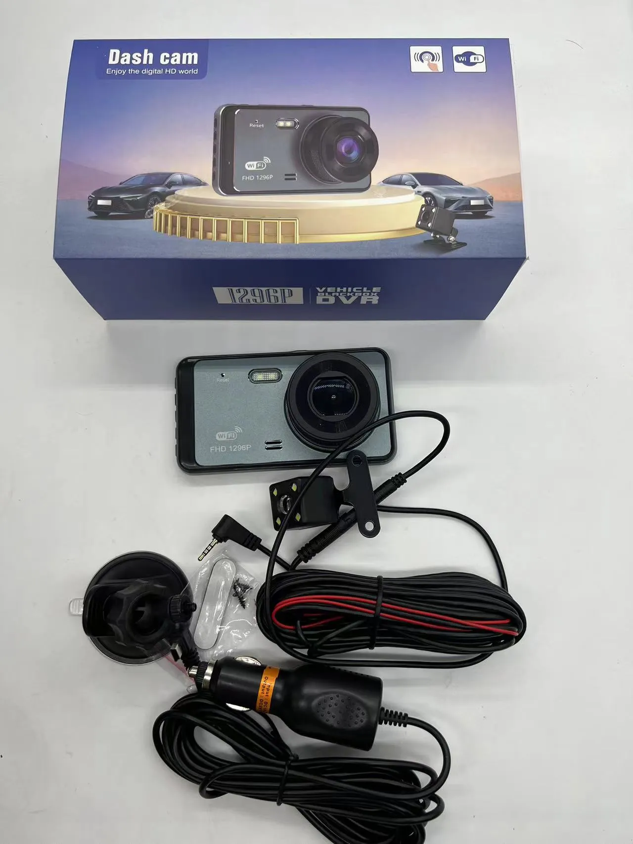 DVR auto da 4,0 pollici 1080P HD Vista anteriore e posteriore 2 vie Dash Cam Pulsante Schermo Registratore DVR Registrazione ciclo Registratori video a specchio G300