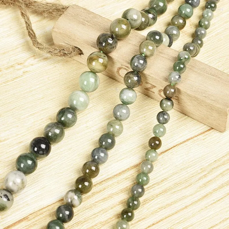 Beads 6mm 8mm 10mm Green Natural Africa Stone Jades Round Jaspers Loose For Jewelry Making Findings Accessories 15" B3472