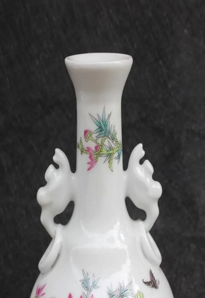 Antique porcelain pastel flower pattern amphora bottle flower arrangement decoration living room decoration crafts6568811