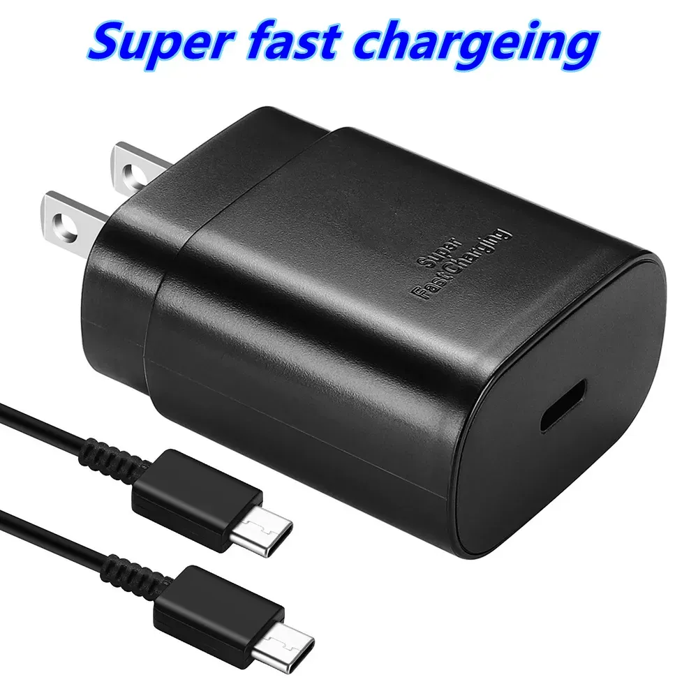 Caricabatterie PD da 25 W per S23 S22 S21 NOTE Adattatore di ricarica super veloce USB C PPS Presa di ricarica rapida EU US