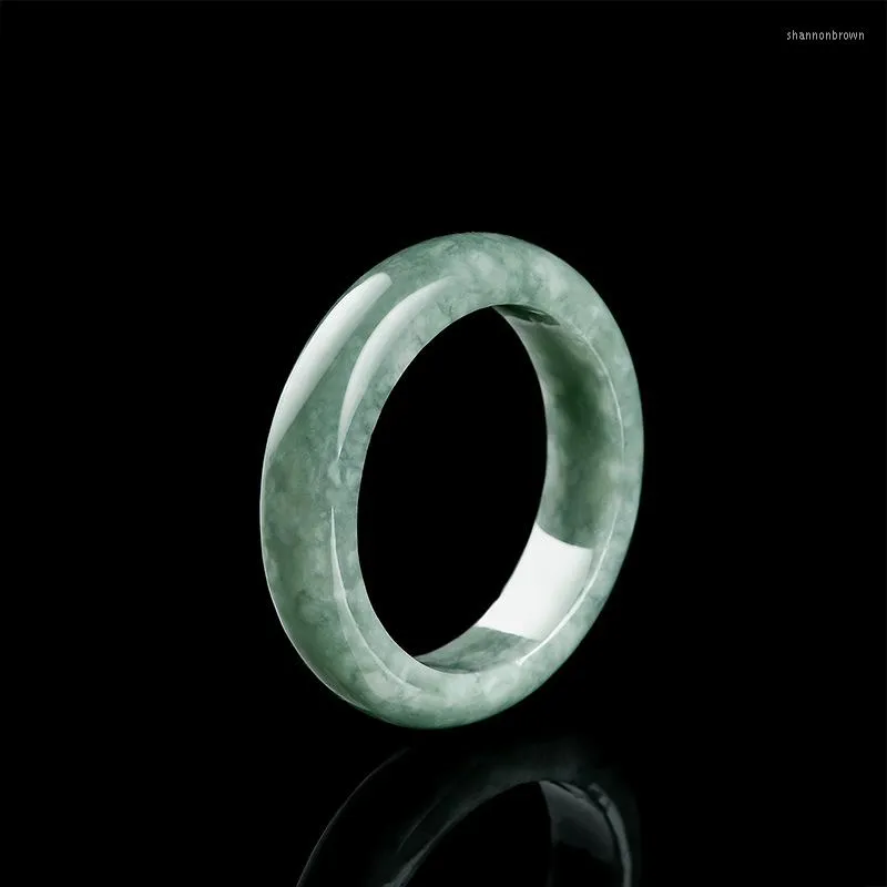 Cluster anneaux naturels a jade haricot vert femmes femmes ring bijoux de bijoux