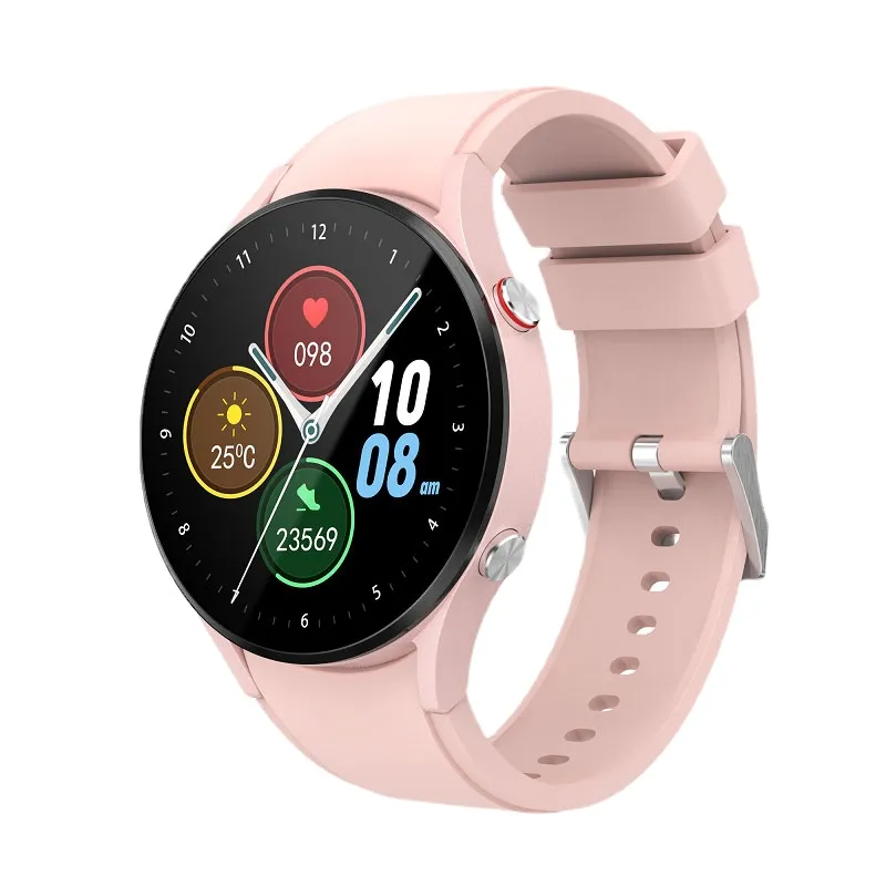 Ny kroppstemperatur Smartwatch Women HD 360*360 Full Touch Bluetooth Call Smart Watch Men Women för Samsung Galaxy 4