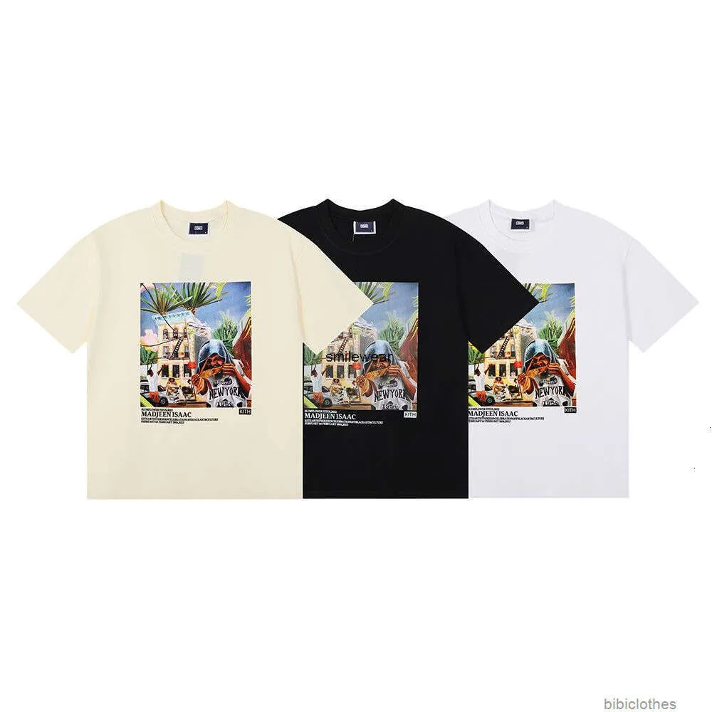 Kith T-shirt Designer Original Qualidade Moda Roupas Camiseta Luxo Mens Casual Tees Tendência Marca Puro Algodão Manga Curta T-shirt Homens Mulheres