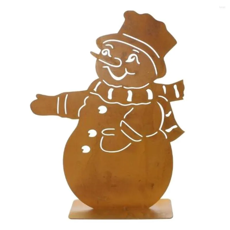 Garden Decorations Rustic Iron Snowman Table Top Decoration Home Office Decor gåva för barn 12 ''