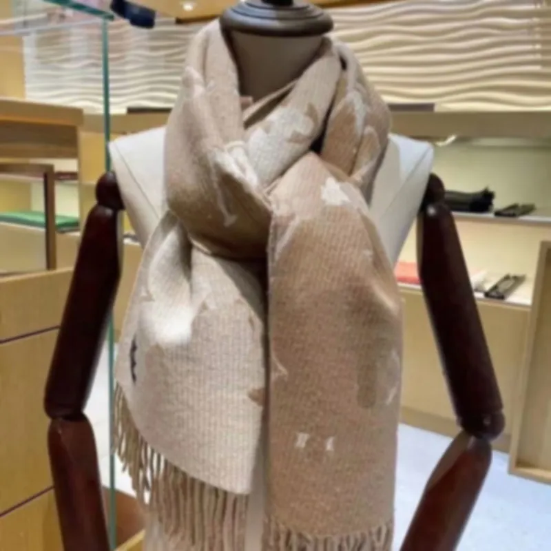 Luxe Designer sjaal bedrukte zijden sjaals dames veelzijdig 180x35cm Design sjaals winter Wollen Sjaals sjaal unisex Brief Bloem lange vorm kasjmier Cadeau