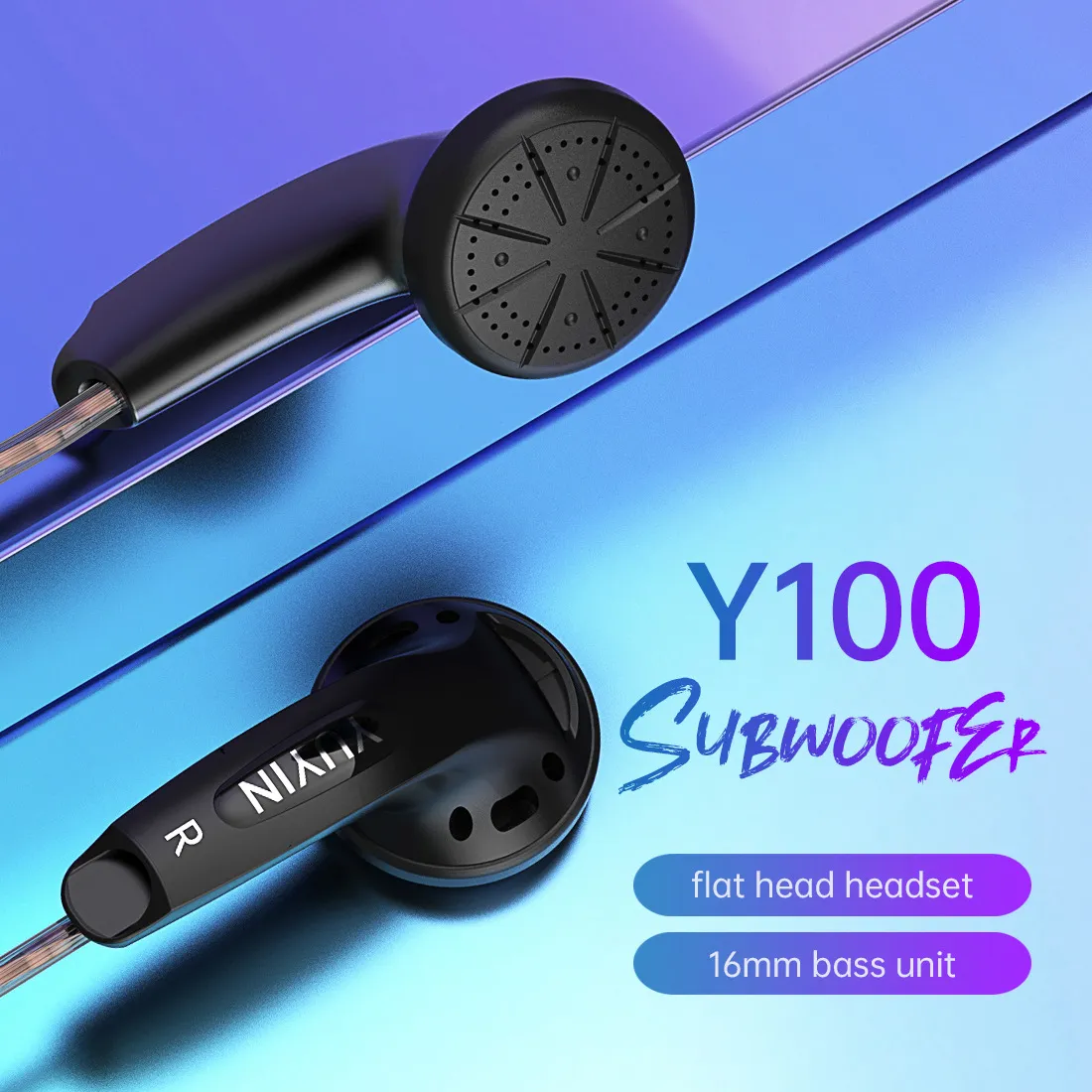 Jiangsheng y100 mobiltelefon hörlurar hörlurar trådbundna dator mobiltelefon universal platt head hörlurar musik röst samtal med mic 3,5 mm