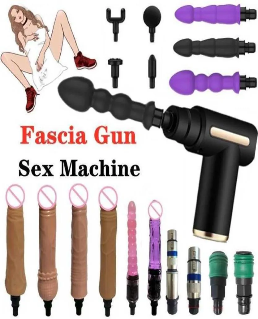 Sex Toy Massager Machine Orgasm Stake Vibrator Dildo Toys Fascial Gun Muscle Relax Body Massage Tillbehör Kvinnor Masturbation Dev6158637