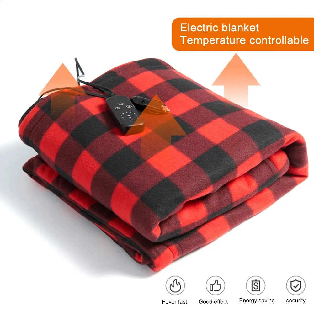 Electric Blanket Car Heated Body Warmer Fast Heating 12V Pad Heater 9 Adjustable Temperature for Camping 231118