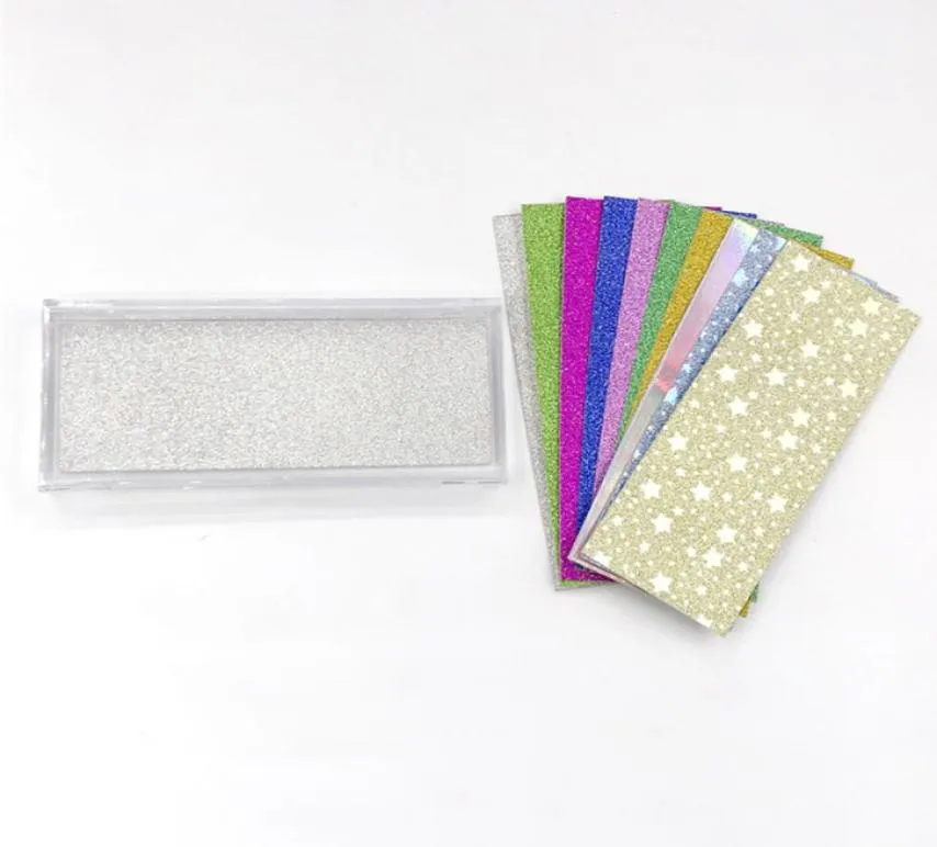 200 Pcs Eyelash Glitter Background Paper for Lashes Packaging Box Rectangle Glitter Paper for Private Label Eyelash Box8004159