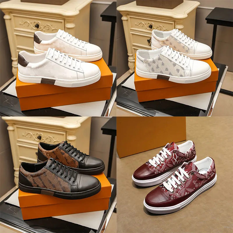 Scarpe firmate di lusso, scarpe rosse, scarpe sportive casual da uomo, qualità traspirante, pelle di vitello e fiori punteggiati di suola in gomma da uomo è molto bella.