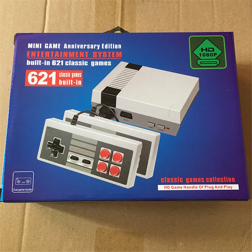 HDTV 1080P Output TV 621 Game Console Video Handheld Games for SFC NES Games Consoles Hot Wholesale Children Family Gaming Machine Box Kids Gift 620