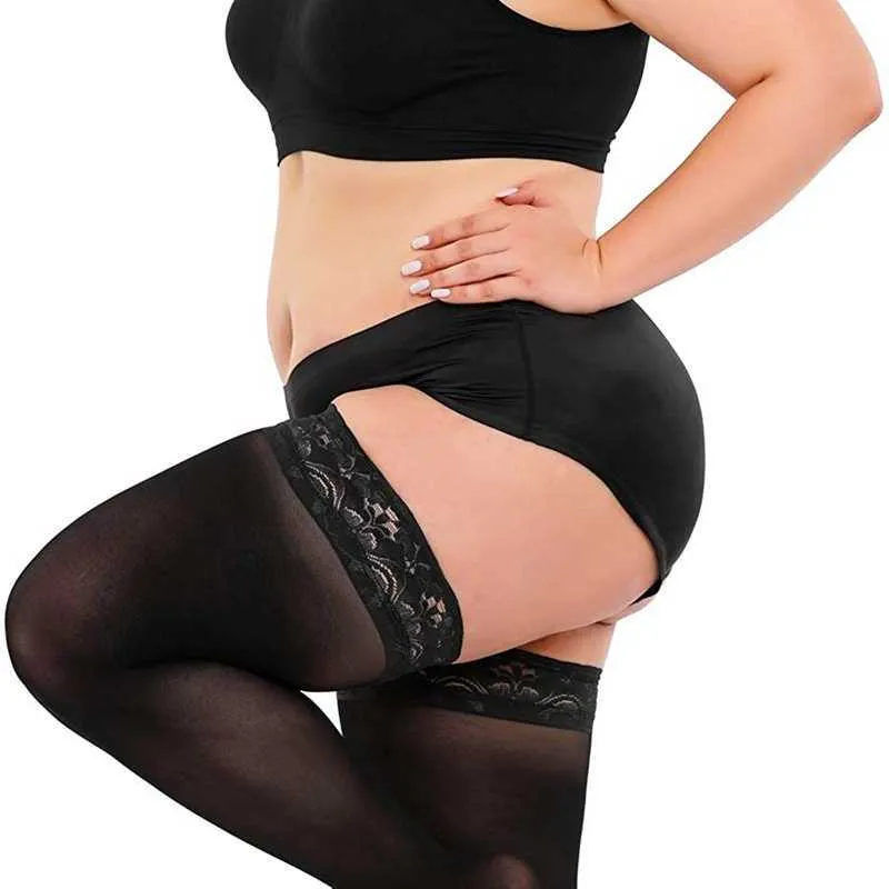 Plus Size Lace Leggings With Fishnet Over Knee Socks Set Of 5 For