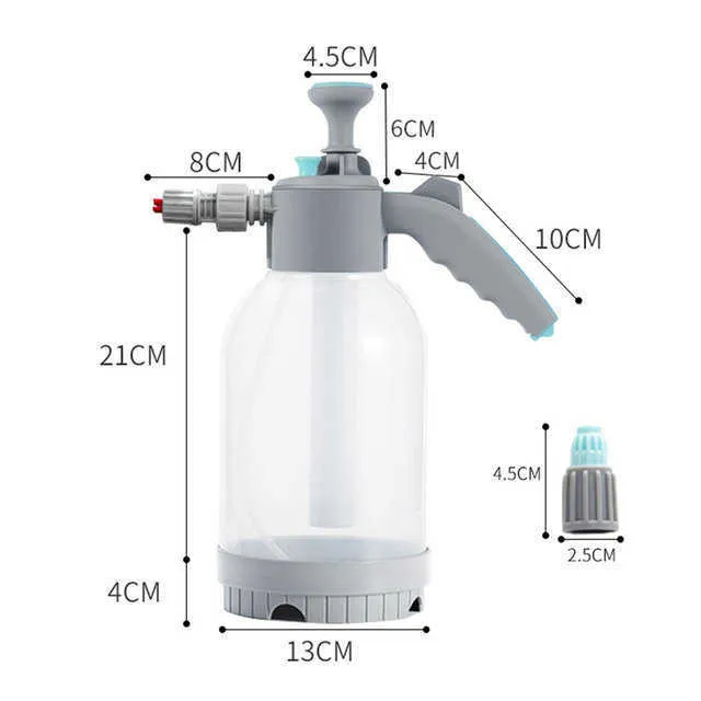 2L Hand Pump Foam Sprayer with 2 Types of Nozzle Hand Pneumatic Foam Cannon Snow  Foam Car Wash Spray Bottle Car Window Cleaning - AliExpress