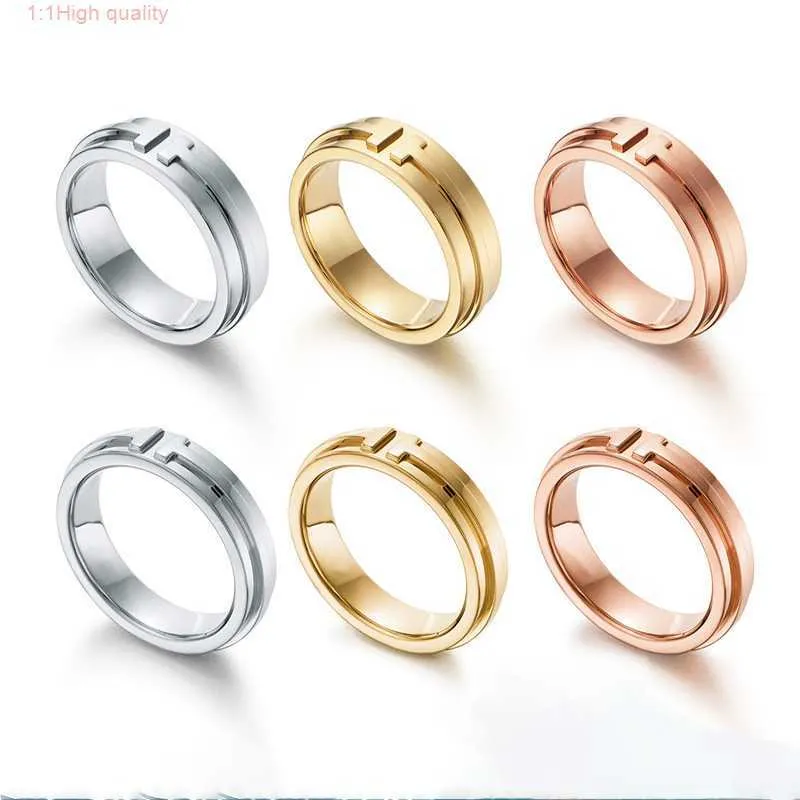 Bague d'amour cadeau de créateur pour femmes lettre t bijoux de couple de mariage avec boîte