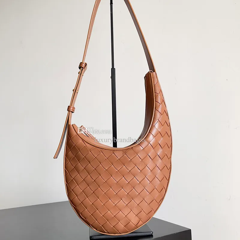 Tasarımcı omuz çantası 23cm lüks ay çantası 10a en kaliteli koltuklu çanta intreccio kuzu derisi hobo çanta küçük damla aksiller çanta 755074 kutu b75v